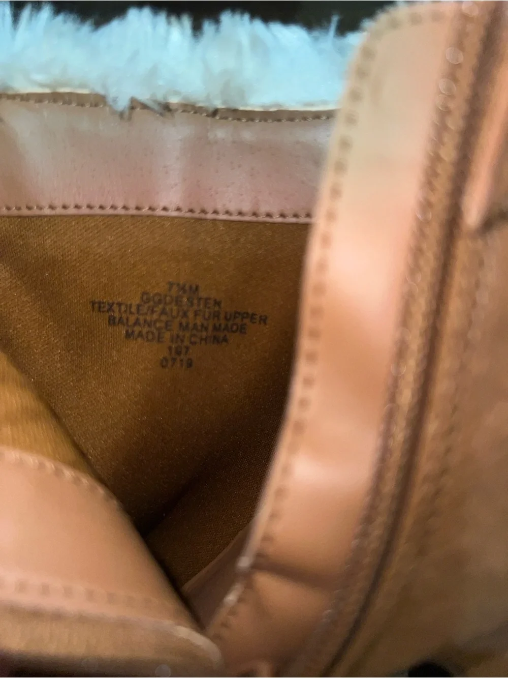 Guess Tan Faux-Suede Ankle Boots with Cream Faux-Fur Cuff